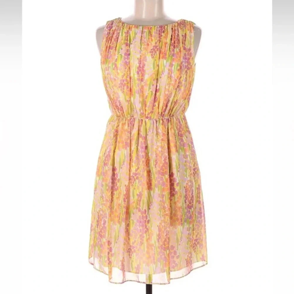 Shoshanna Zoe Garden Pastel Floral Print Sleeveless Dress Women’s Size 6 Small